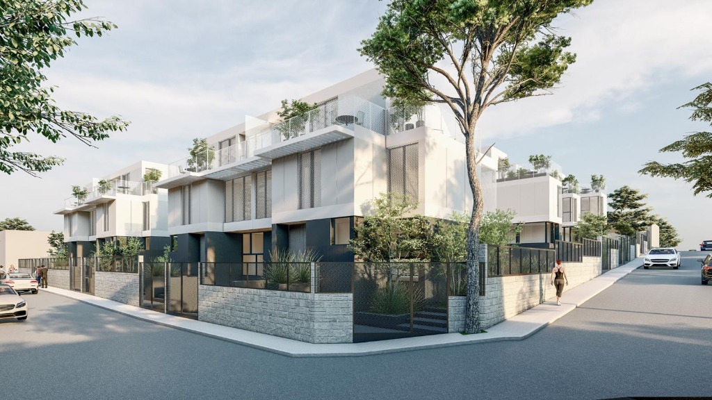 Perspectiva Lateral del Conjunto Residencial
